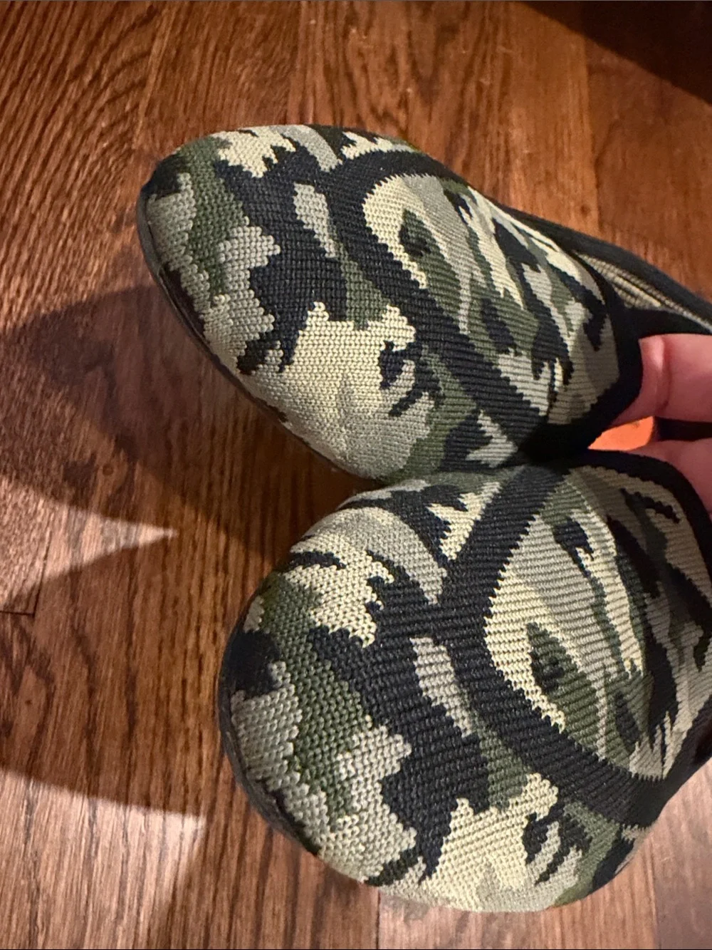 Birdies Judy Camo Knit Slip-On Flats with Orange Insole